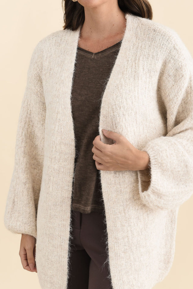 Pearson Natural Knit Cardigan,Brunette model,alt text|model:MJ image 6