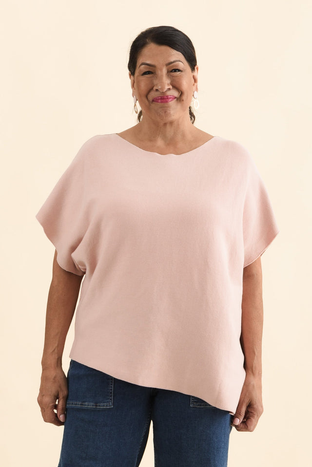 Petra Blush Cotton Blend Knit Top,Brunette model,alt text|model:Pilita image 9