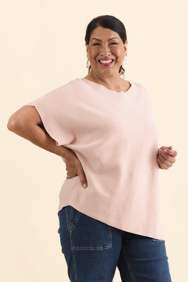 Petra Blush Cotton Blend Knit Top,Brunette model,alt text|model:Pilita image 11