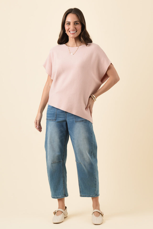 Petra Blush Cotton Blend Knit Top,Brunette model,alt text|model:MJ image 8