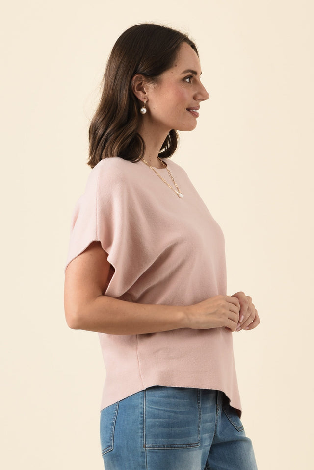 Petra Blush Cotton Blend Knit Top,Brunette model,alt text|model:MJ image 5