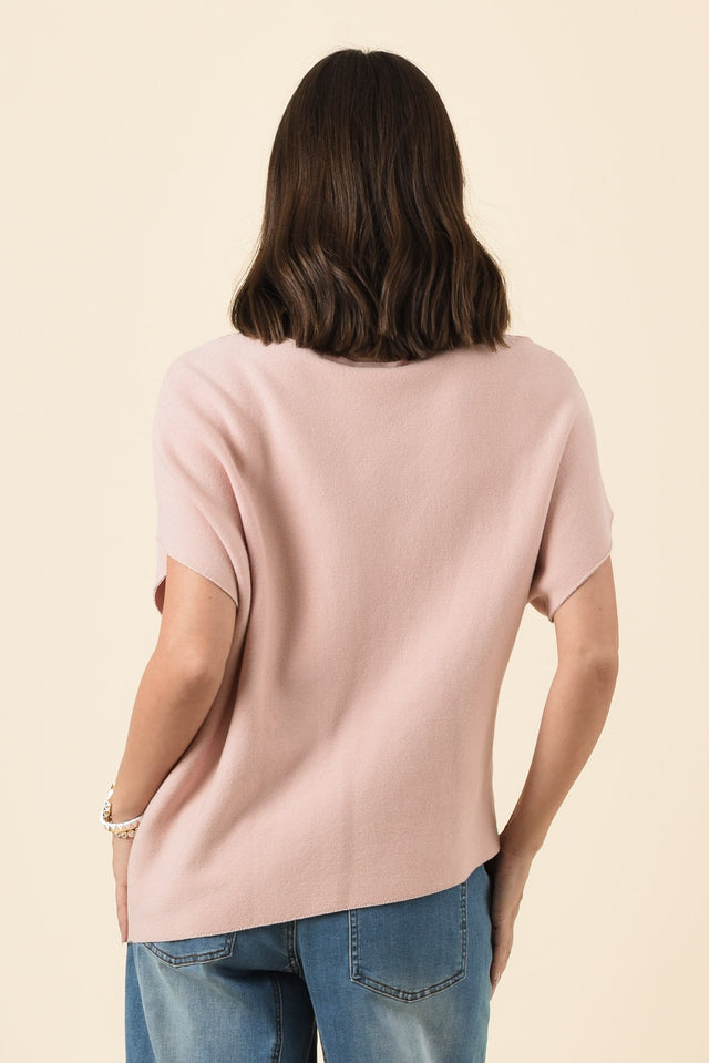 Petra Blush Cotton Blend Knit Top,Brunette model,alt text|model:MJ image 6