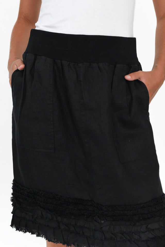 Phillipa Black Ruffle Hem Skirt