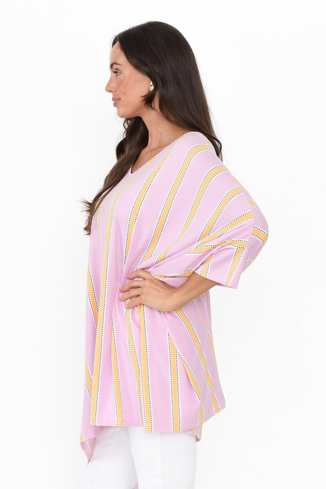 Pink Stripe Oversized Bamboo Drape Top