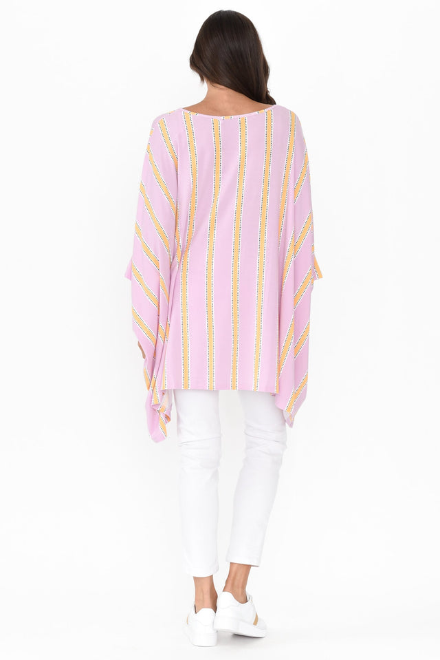 Pink Stripe Oversized Bamboo Drape Top