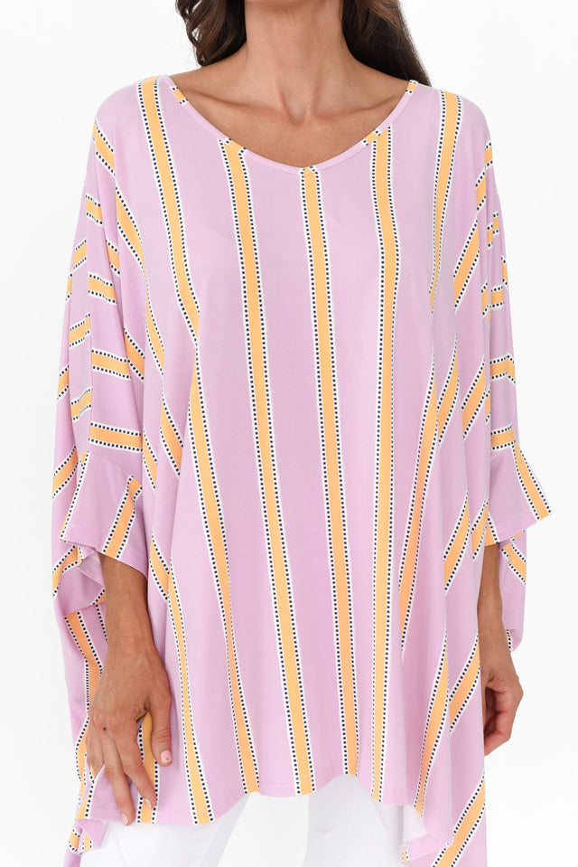 Pink Stripe Oversized Bamboo Drape Top