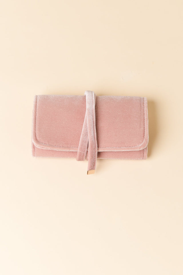 Pisa Pink Velvet Jewellery Wallet image 3