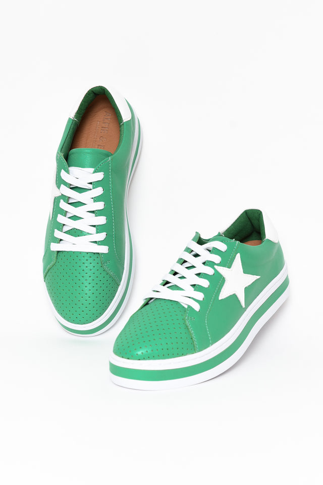 Pixie Star Green Leather Sneaker thumbnail 1