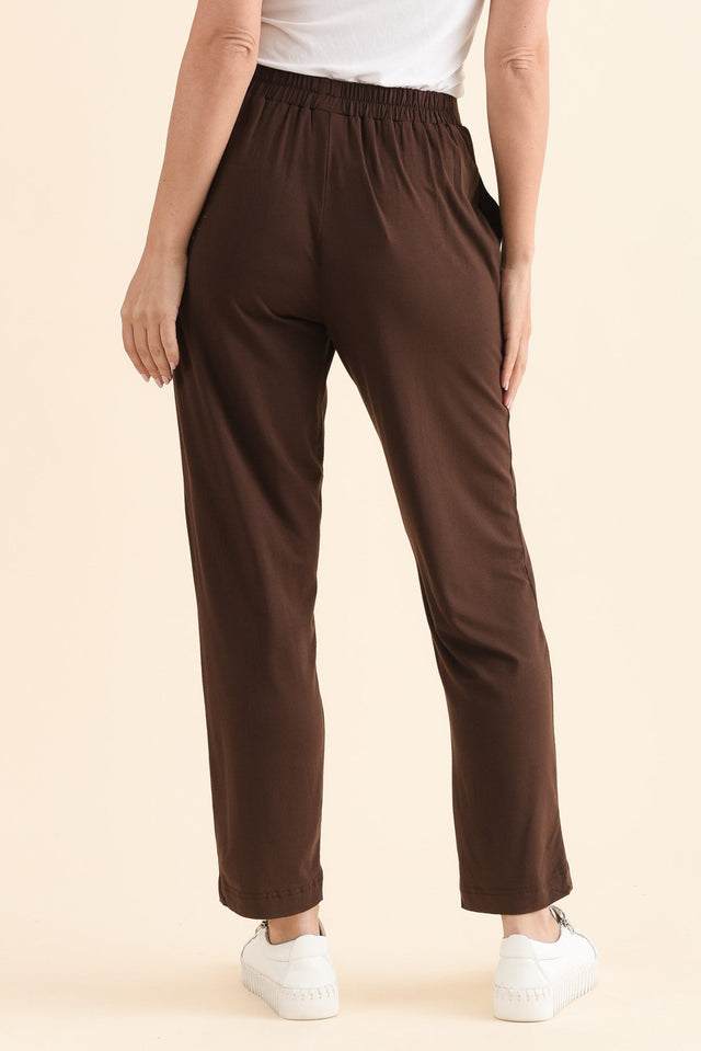 Polaris Chocolate Bamboo Pants,Back,Brunette model,alt text|model:MJ image 4