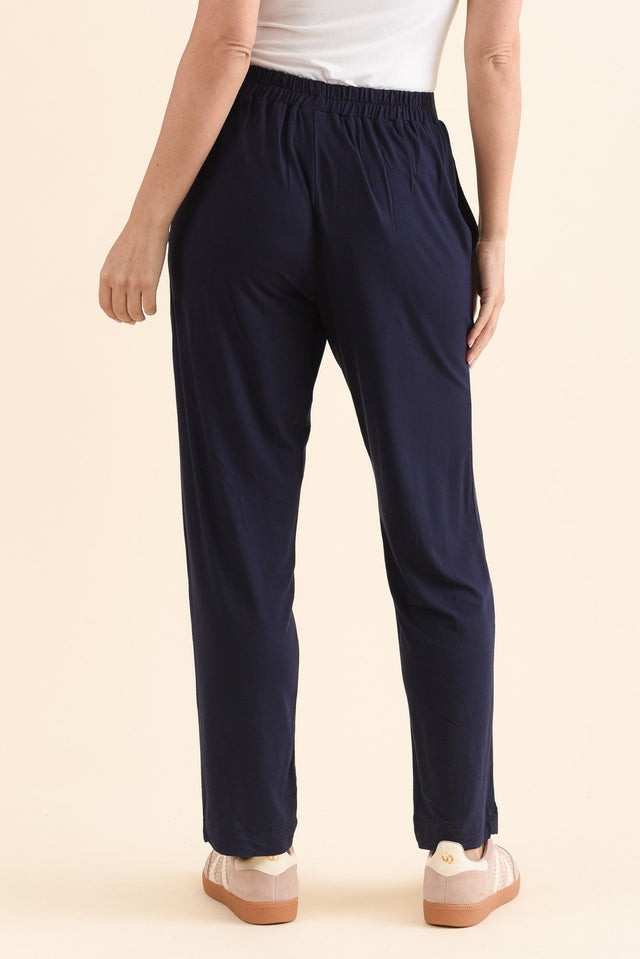 Polaris Navy Bamboo Pants,Back,Brunette model,alt text|model:MJ image 4