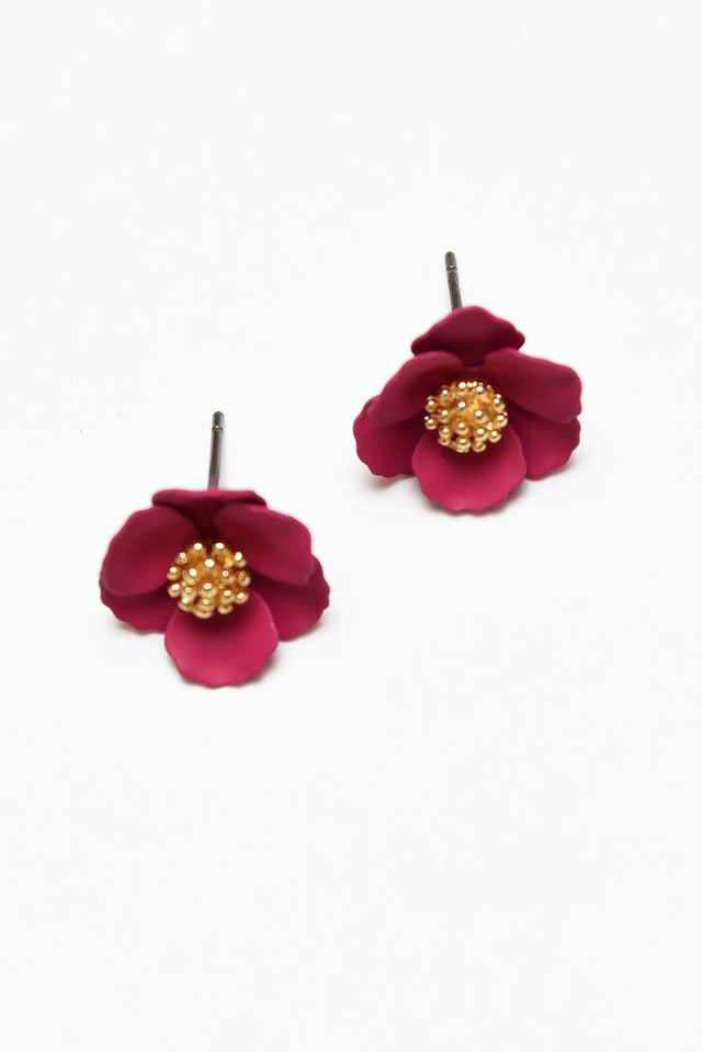 Poppy Fuchsia Stud Earrings thumbnail 1