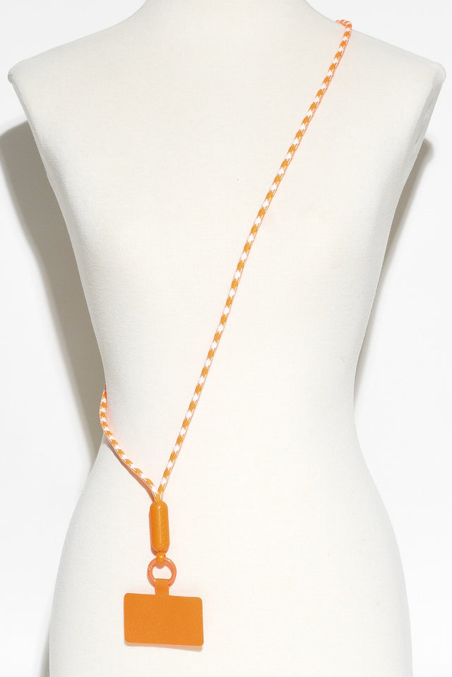 Popy Orange Stripe Phone Lanyard