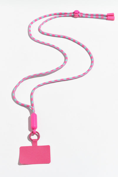 Popy Pink Stripe Phone Lanyard - Blue Bungalow NZ