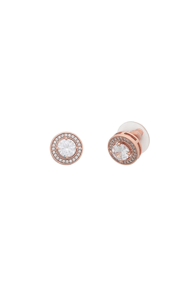 Posie Rose Gold Diamante Stud Earrings