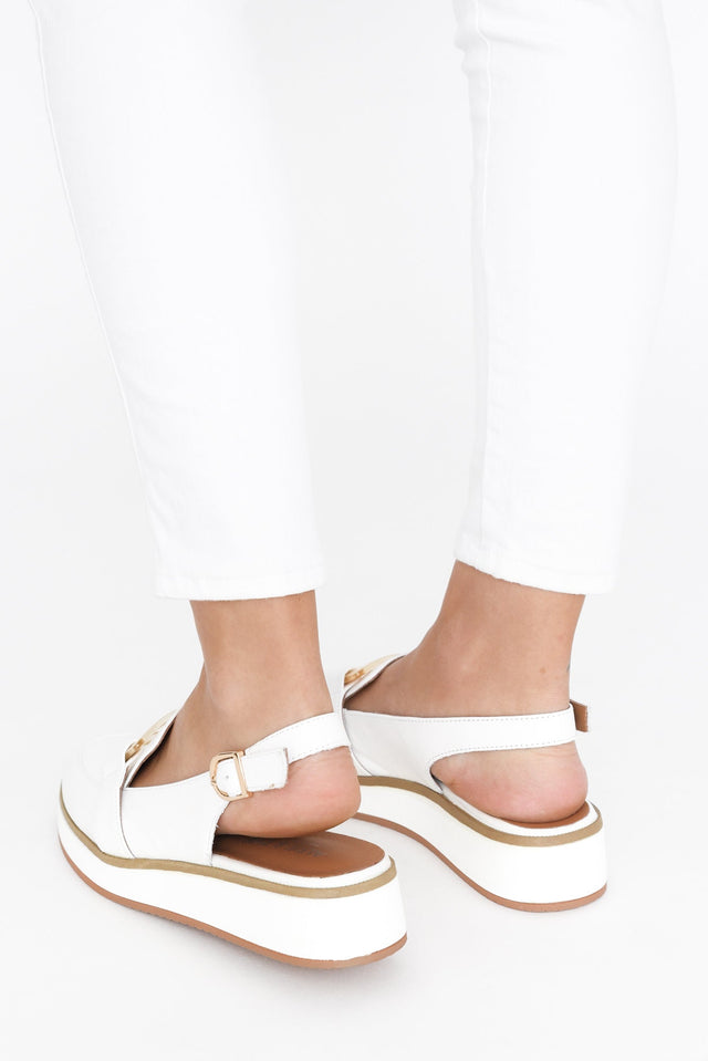 Quavo White Leather Slingback Loafer