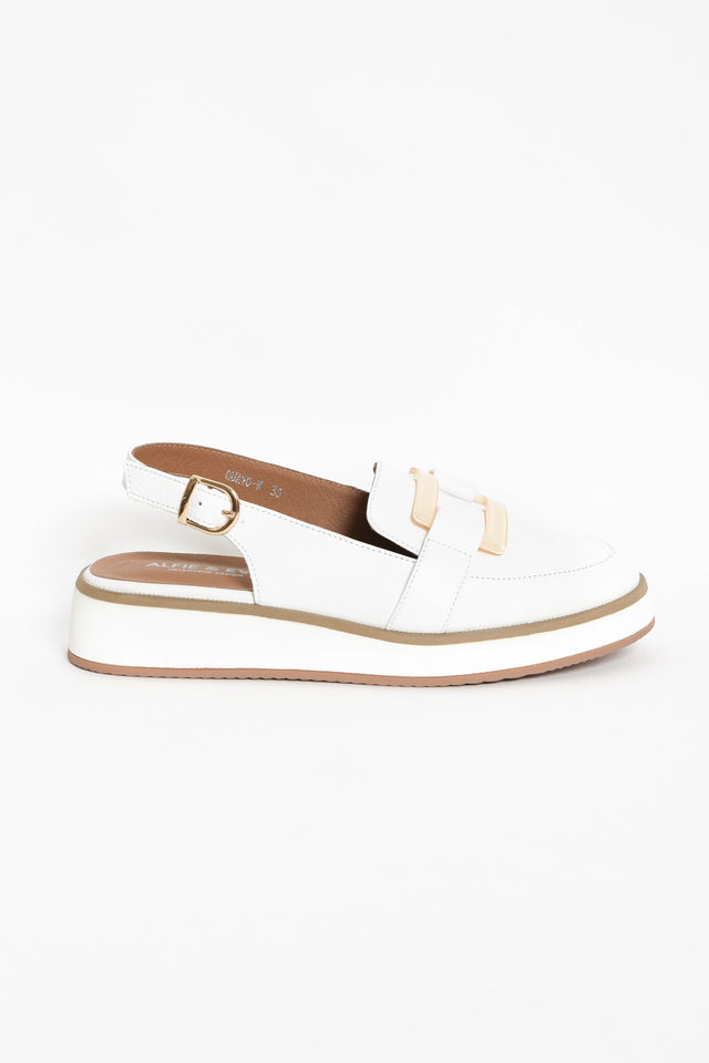 Quavo White Leather Slingback Loafer