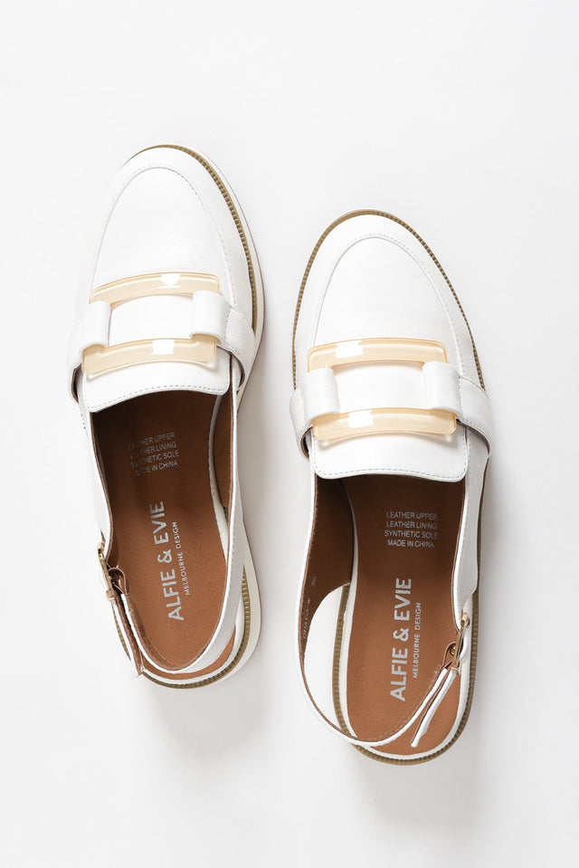 Quavo White Leather Slingback Loafer