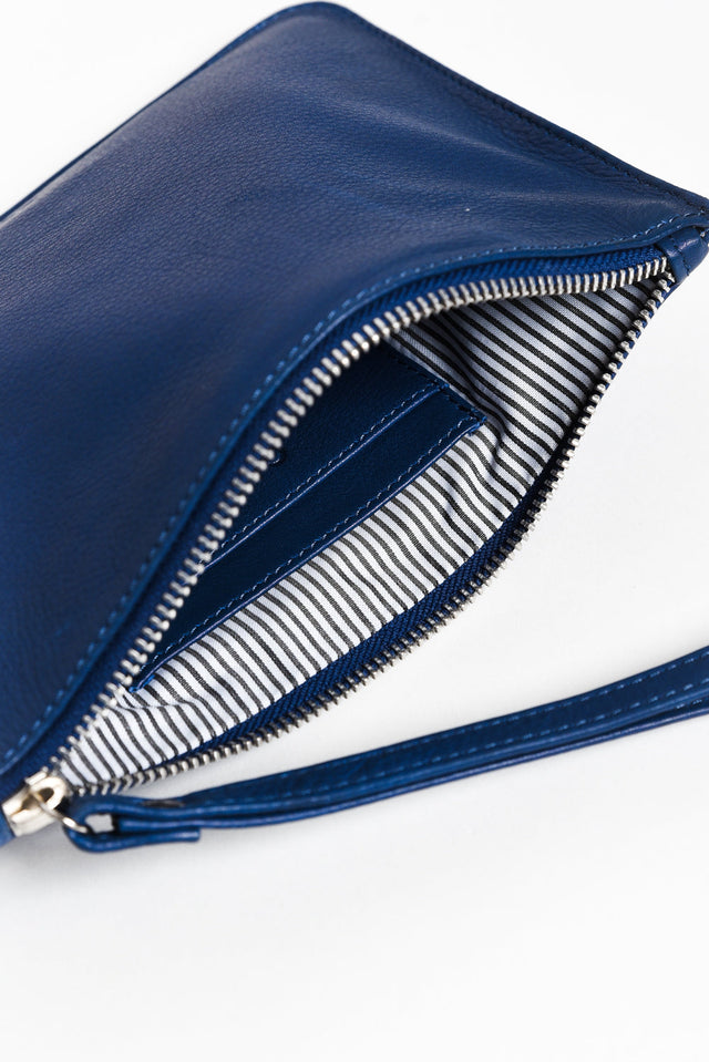 Queens Blue Leather Clutch image 3