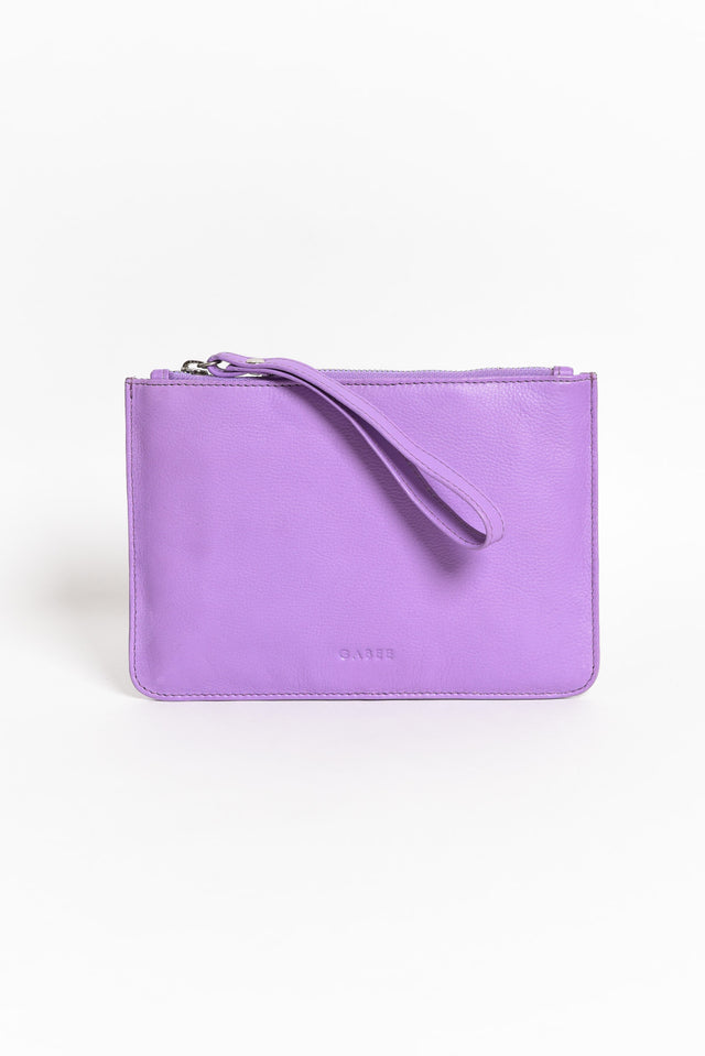Queens Lilac Leather Clutch