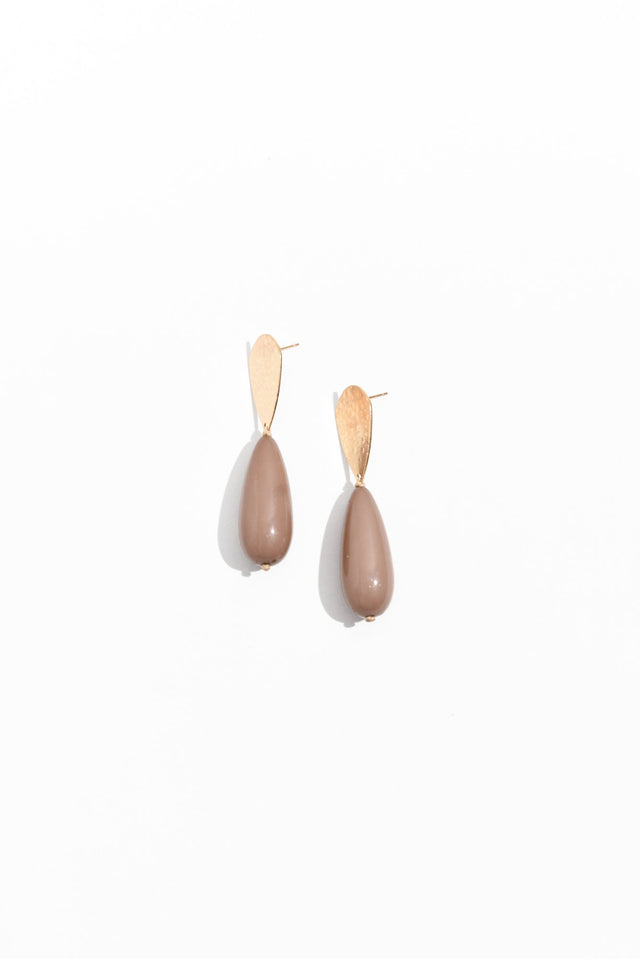 Quinlan Mocha Teardrop Earrings image 1