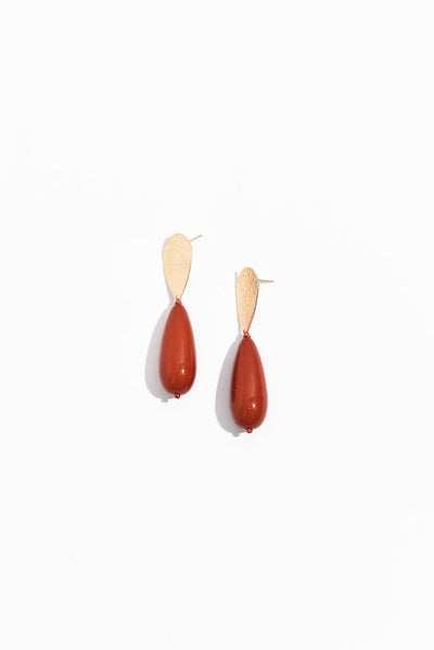 Quinlan Red Teardrop Earrings
