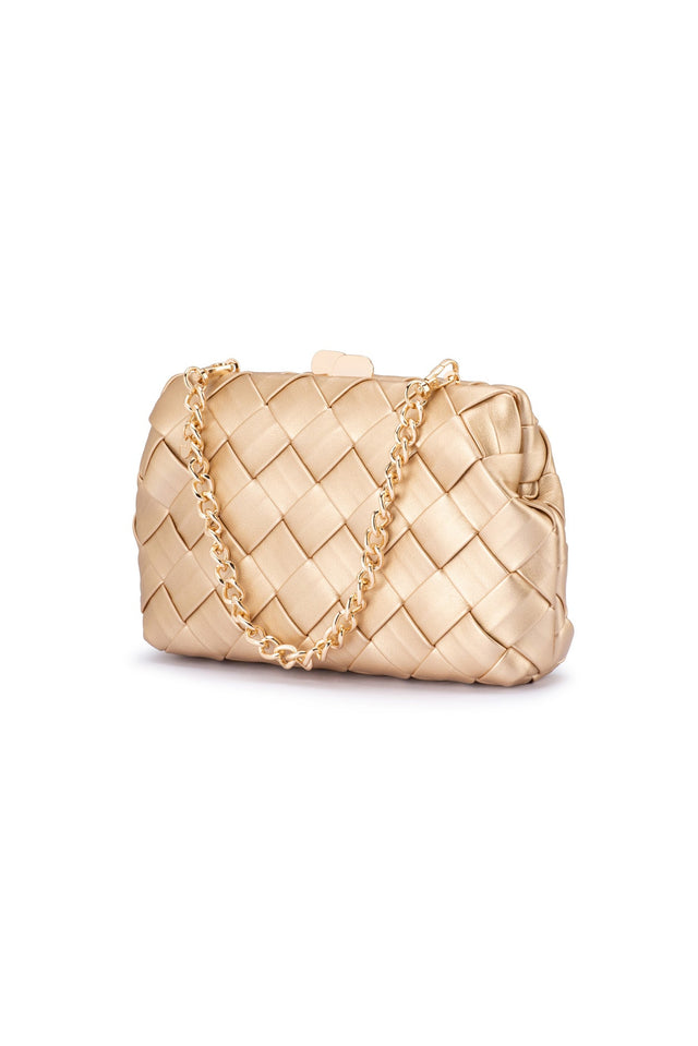 Quinn Gold Woven Clutch image 4