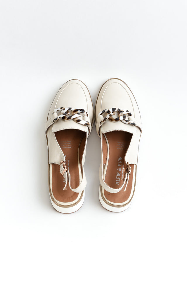 Quivers Cream Leather Slingback Loafer image 2
