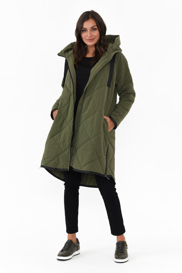 Ramsay Dark Green Quilted Puffer Coat banner image