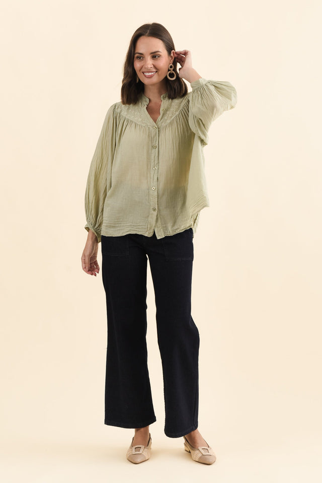 Randy Sage Cotton Blouse,Brunette model,alt text|model:MJ image 7