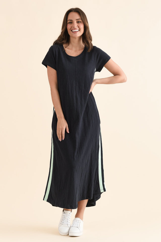 Recovery Mint Trim Cotton Dress,Front,Brunette model,alt text|model:MJ image 1