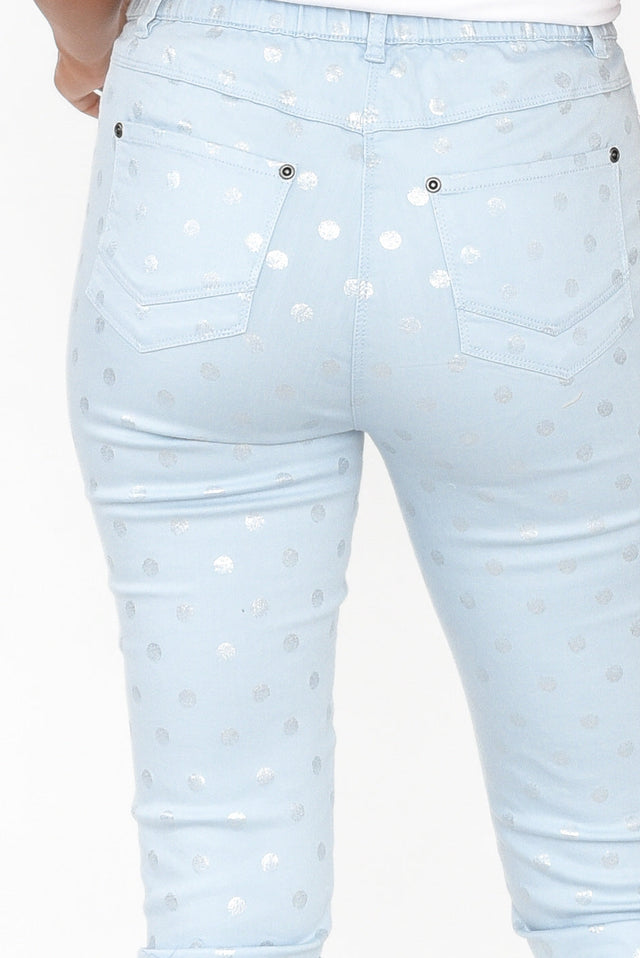 Reed Taupe Foil Spot Cotton Capri Pants - Blue Bungalow