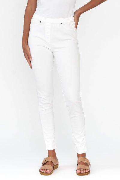 Reed White Stretch Cotton Pants
