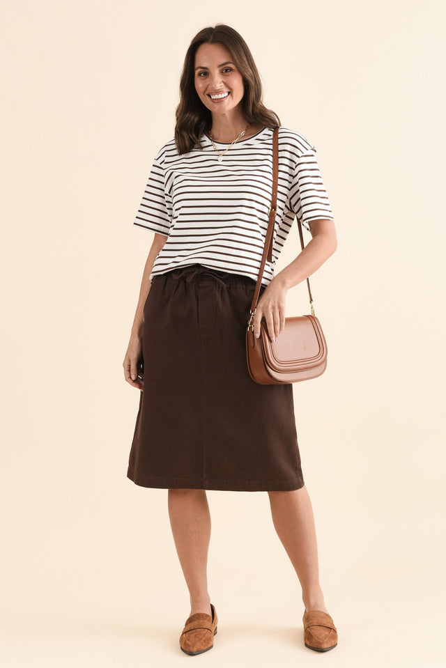 Relax Chocolate Stripe Cotton Tee banner image