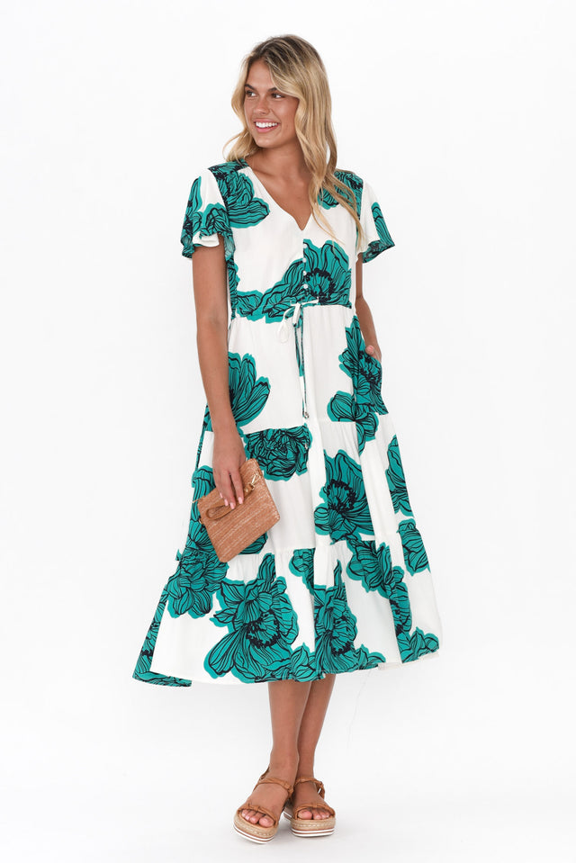 Remington Green Floral Tiered Dress banner image