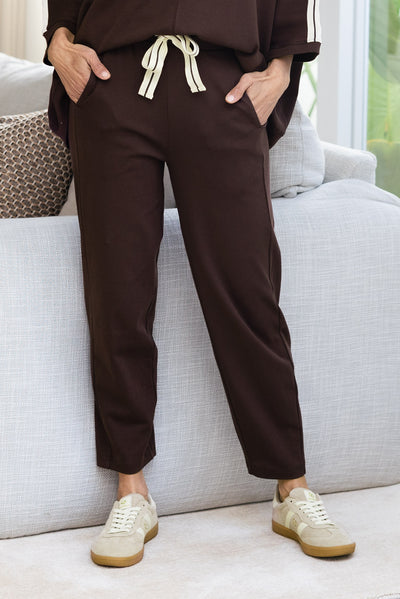 Fisher Chocolate Cotton Barrel Pants