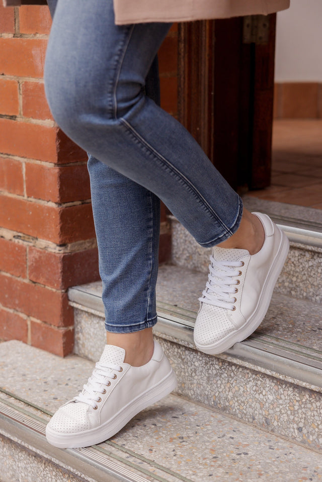 Paradise White Leather Sneaker