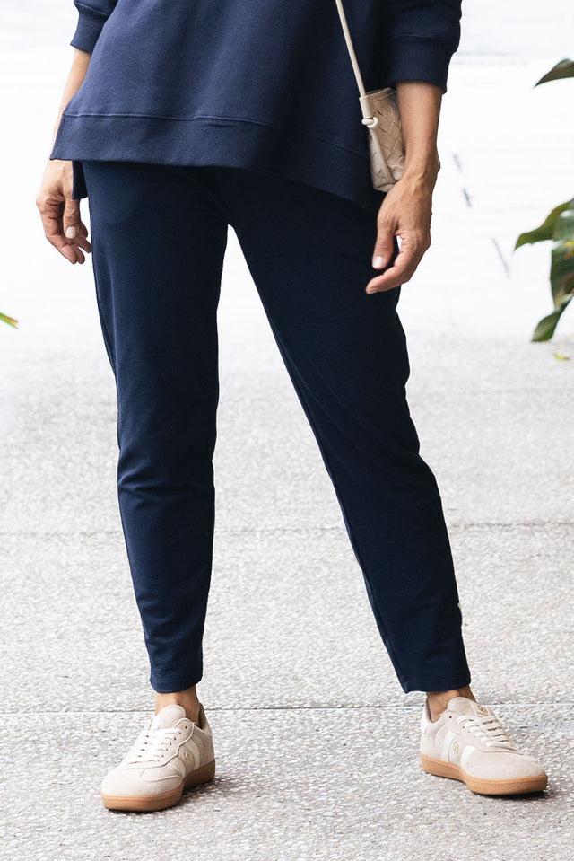 Lobby Navy Cotton Relaxed Sweatpants