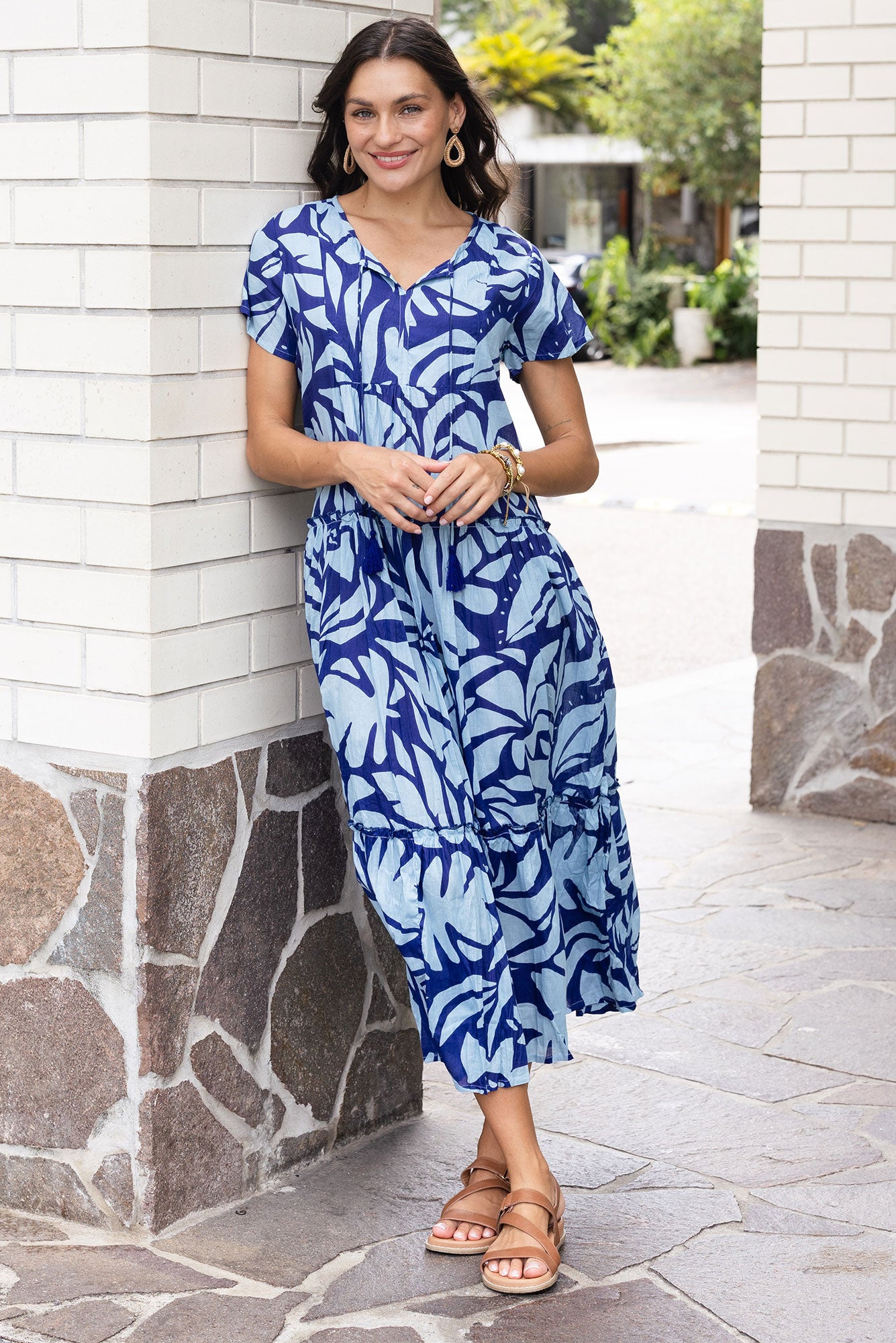 white christmas dresses Dress: Maxi Low Back Crinkle Gauze – River Of Time Boutique main image 0