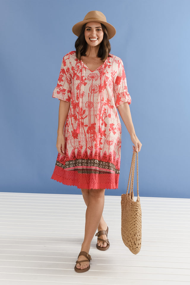 Cayman Pink Dandelion Cotton Tunic Dress,the-art-of-cruise-packing image 7