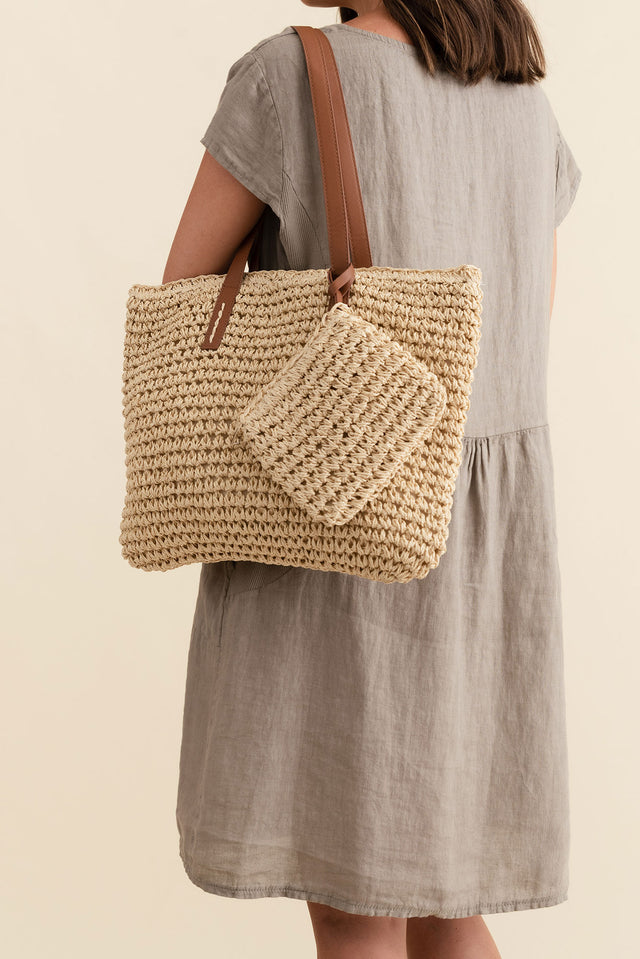 Kirby Natural Straw Tote Bag