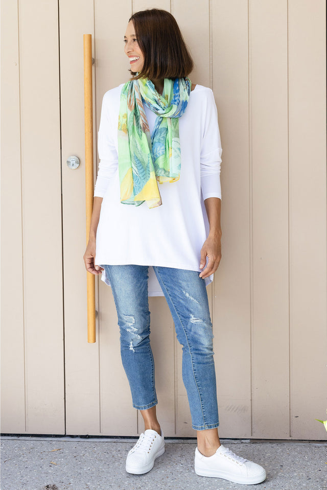 Anakin White Hi Lo Bamboo Top