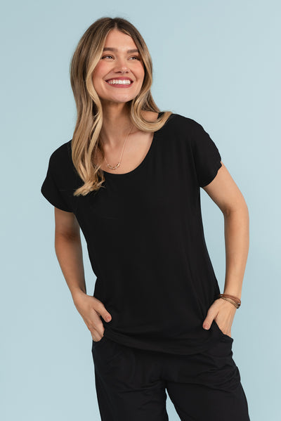 Eadie Black Bamboo Top