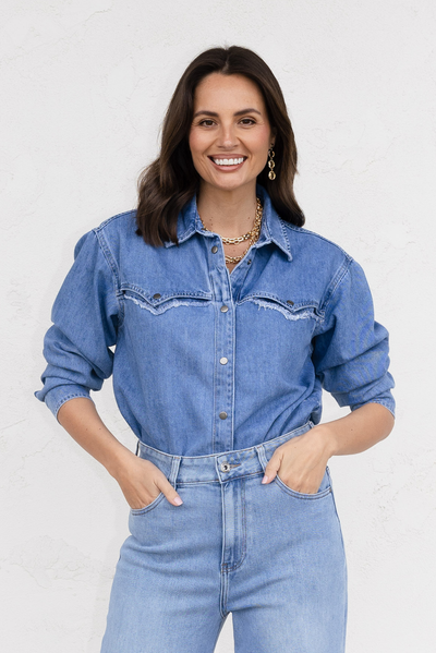 Flynn Blue Denim Button Shirt