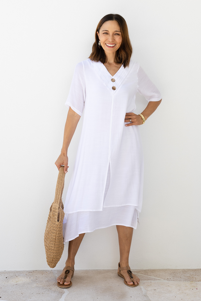 Nala White Layers Dress,Lifestyle