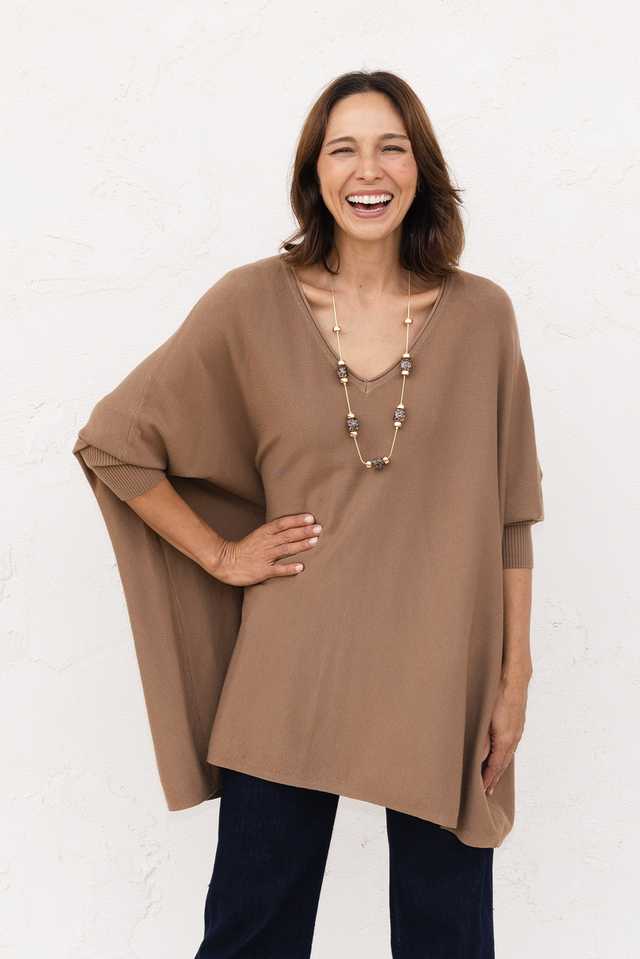 Nastia Mocha Wool Blend Jumper