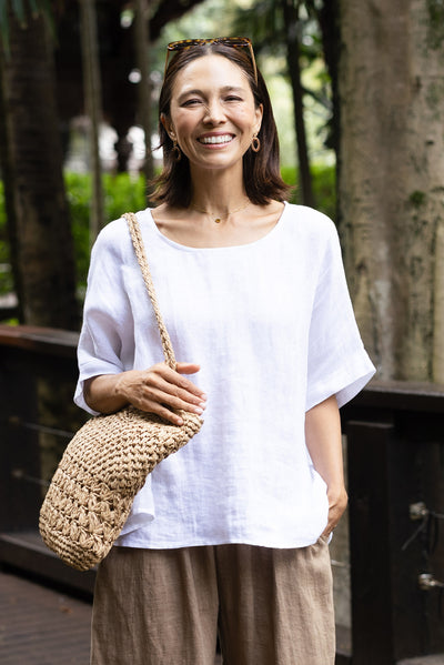 Chaya White Linen Top