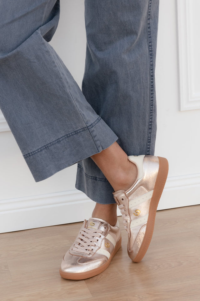Parallel Rose Gold Contrast Leather Sneaker