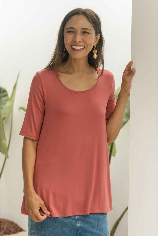Carter Rust Bamboo Tunic Top