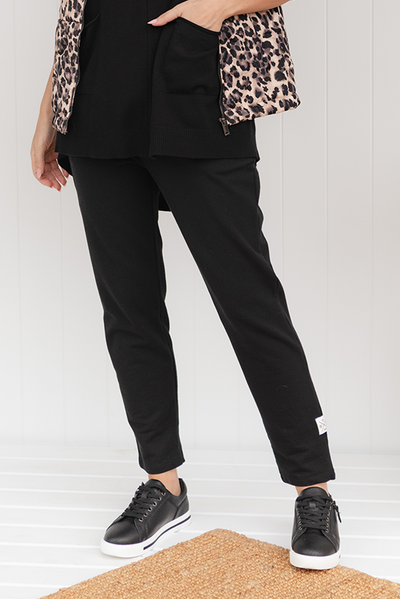 Lobby Black Cotton Relaxed Sweatpants
