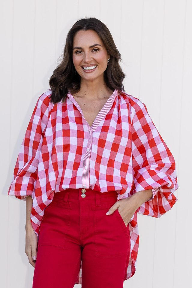 Stephens Red Check Cotton Shirt
